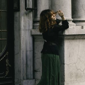 Lior bias midi skirt sage